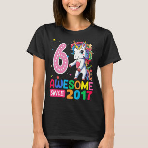 6 Year Old  Girls Teens Flossing Unicorn 6th Birth T-Shirt