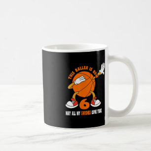 6 Year Old Happy 6th Birthday Basketball 6th Birth Coffee Mug