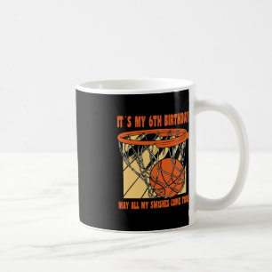 6 Year Old Happy 6th Birthday Basketball 6th Birth Coffee Mug