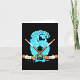 6 Year Old Hockey Ice Cream Drip Youth 6th Birthda Card