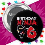 6 Year Old Karate Ninja Party Kids 6th Birthday 6 Cm Round Badge<br><div class="desc">This Birthday Ninja 6 design makes a perfect gift for a 6 year old ninja birthday party gift. Features Japanese symbol for Ninjutsu with cartoon ninja karate kick the birthday boy or girl will LOVE! This ninja birthday design for boys and girls is a perfect fit for a 6 year...</div>