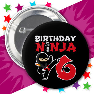 6 Year Old Karate Ninja Party Kids 6th Birthday Cm Round Badge
