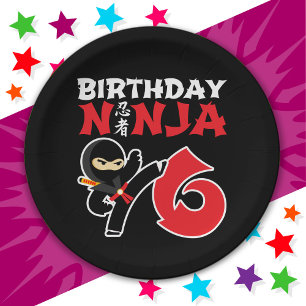 6 Year Old Karate Ninja Party Kids 6th Birthday Paper Plate