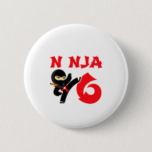 6 Year Old Karate Ninja Party Kids 6th Birthday T  Cm Round Badge