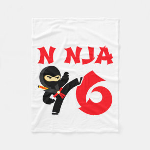 6 Year Old Karate Ninja Party Kids 6th Birthday T  Fleece Blanket