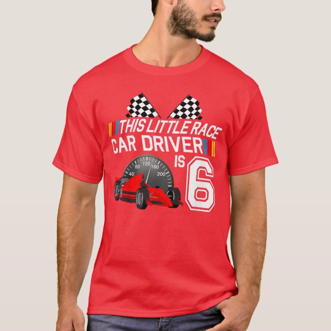 6 Year Old Race Birthday Shirt 6th Racing Party Gi (Front)
