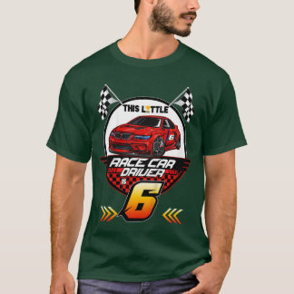 6 Year Old Race Birthday Tee 6th Racing Party