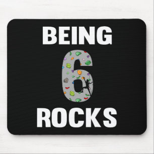 6 Year Old Rock Climber Birthday 6th Climber Being Mouse Mat