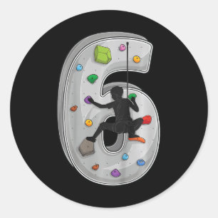 6 Year Old Rock Climbing 6th Birthday Adventures C Classic Round Sticker