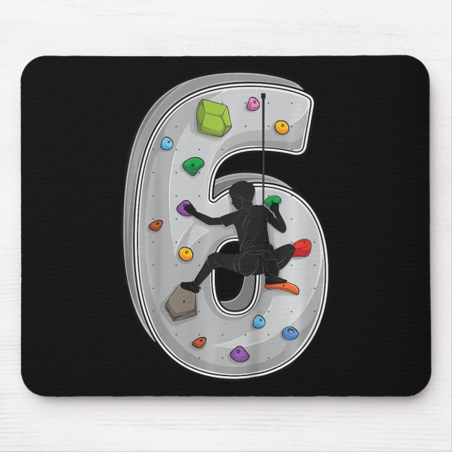 6 Year Old Rock Climbing 6th Birthday Adventures C Mouse Mat (Front)