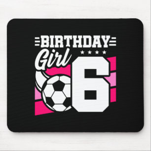 6 Year Old Soccer Football Party 6th Birthday Girl Mouse Mat