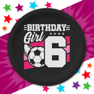6 Year Old Soccer Football Party 6th Birthday Girl Paper Plate