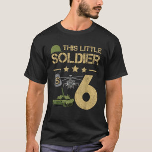 6 Year Old Soldier Birthday Boy 6th Birthday Kids  T-Shirt