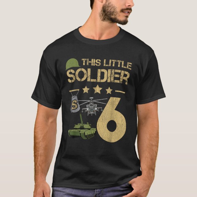 6 Year Old Soldier Birthday Boy 6th Birthday Kids  T-Shirt (Front)