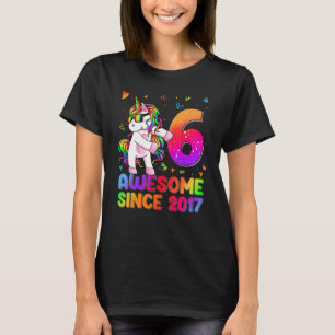 6 Year Old Unicorn Flossing 6th Birthday Girl Unic T-Shirt