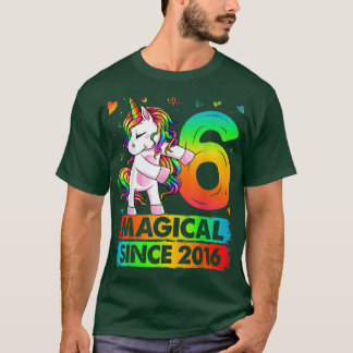 6 Year Old Unicorn Flossing 6th Birthday Girl Unic T-Shirt