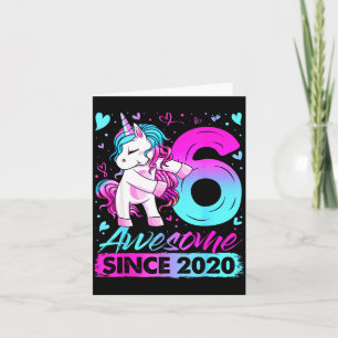 6 Year Old Unicorn For Girls 6th Birthday Girl Par Card