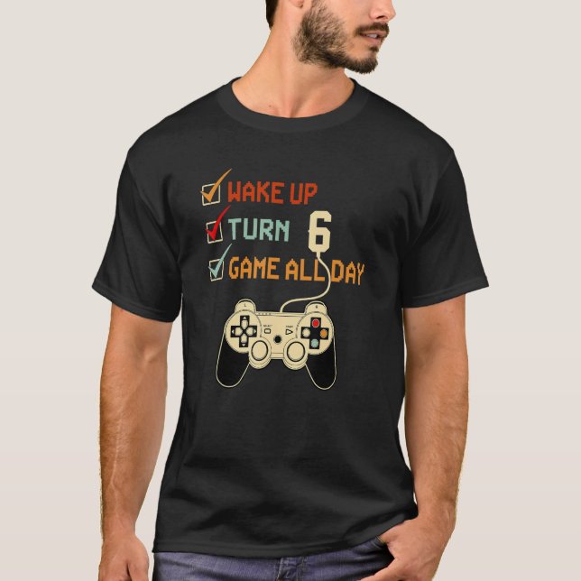 6 Year Old Video Games Level 6 Birthday Boy   Gami T-Shirt (Front)