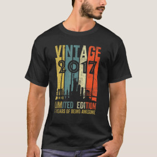 6 Year Old Vintage 2017 6th Birthday T-Shirt
