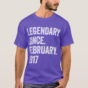 6 Years Legendary Since February 2017 6th Birthday T-Shirt