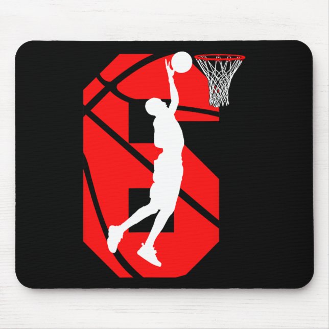 6 years Old 6th Birthday Boy Basketball lovers  Mouse Mat (Front)