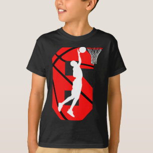 6 years Old 6th Birthday Boy Basketball lovers  T-Shirt