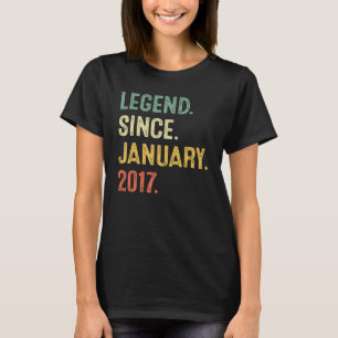 6 Years Old 6th Birthday Boy Legend Since January T-Shirt