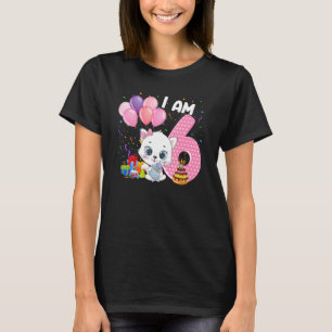 6 Years Old 6th Birthday Kitty Girl Loves Cute Me T-Shirt