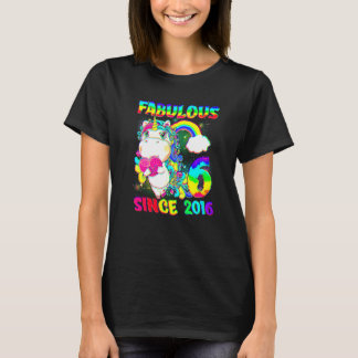 6 Years Old 6th Birthday Unicorn Girl Fabulous Sin T-Shirt