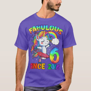 6 Years Old 6th Birthday Unicorn Girl Fabulous Sin T-Shirt