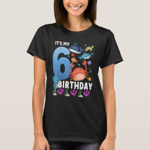6 Years Old Aquarium Ocean Birthday 6th Boys Girls T-Shirt