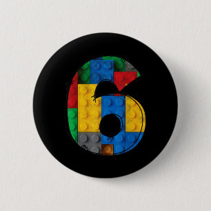 6 Years Old Blocks Building 6th Birthday Kid Cm Round Badge
