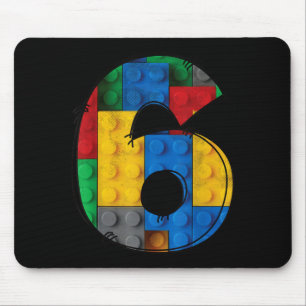 6 Years Old Blocks Building 6th Birthday Kid Mouse Mat