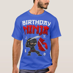 6 Years Old Boy Birthday Tee, Birthday Ninja Boy  T-Shirt