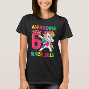 6 Years Old Dabbing Unicorn 6th Birthday Girls T-Shirt
