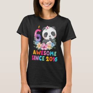 6 Years Old Girl Birthday Unicorn Panda  B Day Pan T-Shirt