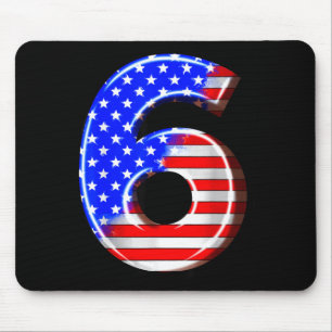 6 Years Old Kids America USA Flag 6th Birthday Mouse Mat