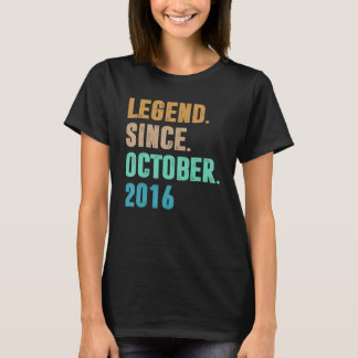6 Years Old Legend Since October 2016 6th Birthda T-Shirt