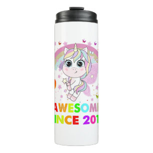 6 Years Old Unicorn Cutie 6th Birthday Girl Unicor Thermal Tumbler