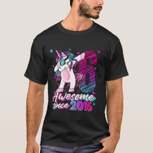 6 Years Old Unicorn Dabbing 6th Birthday Girl Unic T-Shirt