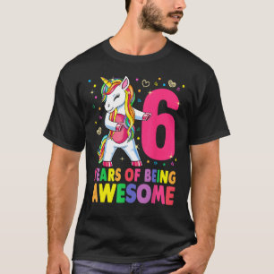 6 Years Old Unicorn Flossing 6th Birthday Girl Uni T-Shirt