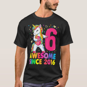 6 Years Old Unicorn Flossing 6th Birthday Girl Uni T-Shirt