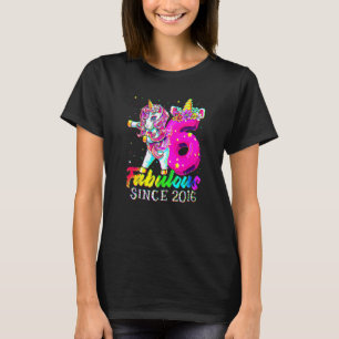 6 Years Old Unicorn Flossing 6th Birthday Girl Uni T-Shirt