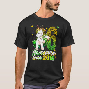 6 Years Old Unicorn Flossing 6th Birthday Girl Uni T-Shirt