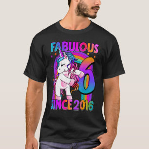 6 Years Old Unicorn Flossing 6th Birthday Girl Uni T-Shirt