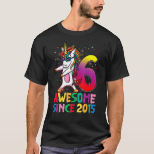 6 Years Old Unicorn Flossing 6th Birthday Girl Uni T-Shirt