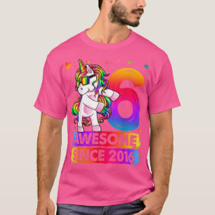 6 Years Old Unicorn Flossing 6th Birthday Girl Uni T-Shirt
