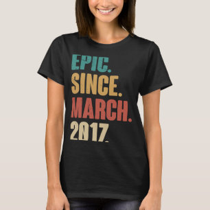6 Years Old Vintage 2017 Birthday 6th Decoration M T-Shirt