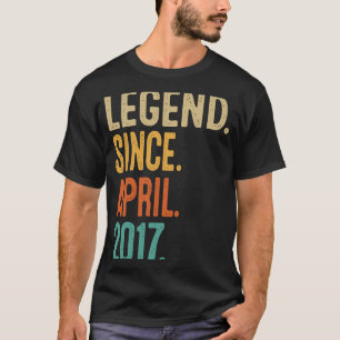 6 Years Old Vintage April 2017 6th Birthday 1 T-Shirt