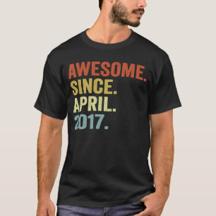 6 Years Old Vintage April 2017 6th Birthday 2 T-Shirt